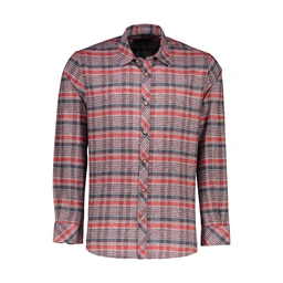 پیراهن پشمی آستین بلند مردانه چهارخانه قرمز - مشکی تولید پاتن جامه می باشد. جنس پارچه صد در صد پنبه 