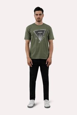 خرید تیشرت چاپدار مردانه پاتن جامه. تیشرت نخی قیمت پایین با کیفیت بالا. خرید تی شرت طرح دار رنگ سبز 