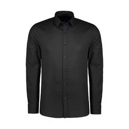 خرید پیراهن مشکی پاتن جامه.  پیراهن کتان آستین بلند با کیفیت بالا و قیمت مناسب. پیراهن کتان کشی رنگ 