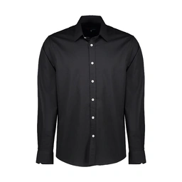 خرید پیراهن مشکی کتان آستین بلند مردانه تولید پاتن جامه می باشد. پیراهن استایل نسبتاً جذب , جنس پارچ