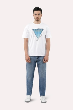 خرید تیشرت چاپدار مردانه پاتن جامه. تیشرت نخی قیمت پایین با کیفیت بالا. خرید تی شرت طرح دار رنگ سفید