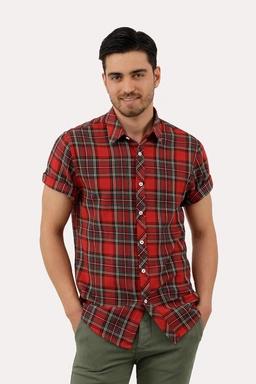 خرید پیراهن نخی آستین کوتاه مردانه. پیراهن صد در صد پنبه پاتن جامه. قیمت پیراهن آستین کوتاه مردانه پ