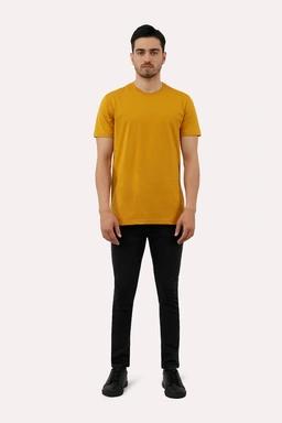 خرید تیشرت آستین کوتاه مردانه از فروشگاه اینترنتی پاتن جامه. تی شرت نخی مردانه ساده رنگ زرد روش