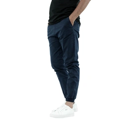 خرید شلوار اسلش مردانه تولید پاتن جامه. شلوار کتان کمرکش دمپا کش مردانه. رنگ سرمه ای 