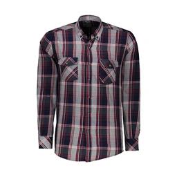 پیراهن آستین بلند مردانه پاتن جامه. پیراهن چهارخانه دارای دو جیب در دار دکمه دار. 