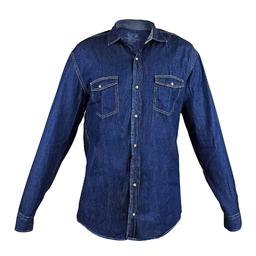 خرید پیراهن جین مردانه آستین بلند. قیمت مناسب پیراهن پاتن جامه
