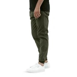 خرید شلوار اسلش مردانه سبز تیره تولید پاتن جامه. شلوار کتان کمرکش دمپا کش مردانه 