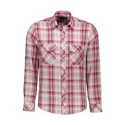 پیراهن آستین بلند چهار خانه مردانه قرمز. مدل رگولار(معمولی) خرید از فروشگاه پاتن جامه.  