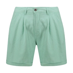 شلوارک زنانه رنگ سبز روشن قد تا روی زانو خرید از فروشگاه آنلاین پاتن جامه. 