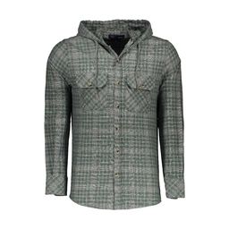 خرید پیراهن پشمی کلاهدار مردانه. مدل کلاهدار طرح چهارخانه. 