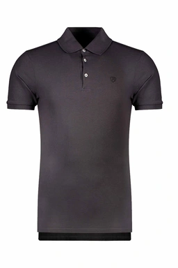 خرید پولوشرت استین کوتاه مردانه رنگ طوسی تیره پاتن جامه.قیمت پولوشرت استین کوتاه مردانه پاتن جامه 