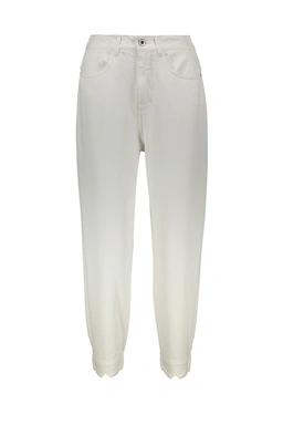 خرید شلوار کتان مام استایل زنانه زنگ سفید. شلوار کتان زنانه با فاق بلند استایل مام.