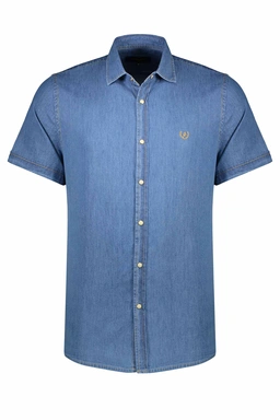 پیراهن جین آستین کوتاه مردانه. خرید پیراهن آستین کوتاه مردانه برند پاتن جامه. 