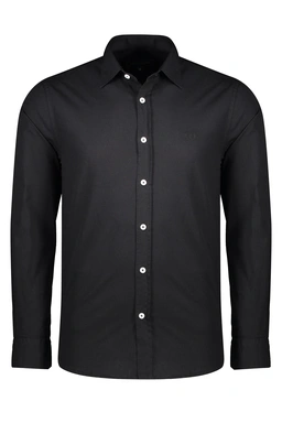 پیراهن آستین بلند مردانه رنگ مشکی. پیراهن مردانه پاتن جامه مدل معمولی