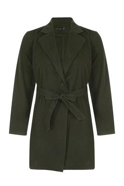 مانتو زنانه خنک دارای کمربند رنگ سبز تیره خرید آنلاین از پاتن جامه ارسال رایگان. 