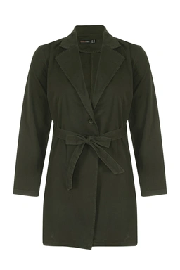 مانتو زنانه خنک دارای کمربند رنگ سبز تیره خرید آنلاین از پاتن جامه ارسال رایگان. 