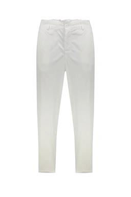 شلوار کتان رنگ سفید زنانه مدل راسته پاتن جامه/ قیمت شلوار کتان زنانه فروشگاه آنلاین پاتن جامه