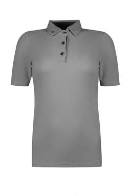 پولوشرت آستین کوتاه زنانه برند پاتن جامه یقه دار رنگ طوسی.