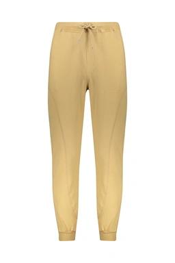 شلوار مدل اسلش مردانه پاتن جامه رنگ سبز تیره. شلوار کمرکشدار و دمپا کشی سبز