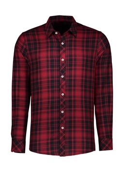 پیراهن آستین بلند مردانه یقه برگردان مردانه طرح چهارخانه از برند پاتن جامه خرید آسان با ارسال رایگان