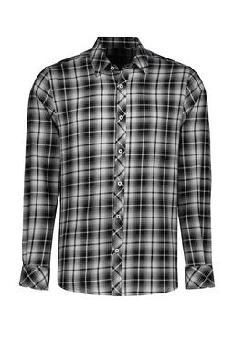 پیراهن آستین بلند مردانه یقه برگردان مردانه طرح چهارخانه از برند پاتن جامه خرید آسان با ارسال رایگان