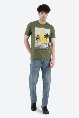 تیشرت آستین کوتاه چاپدار مردانه طرح هاوایی پاتن جامه. خرید از فروشگاه آنلاین پاتن جامه. 