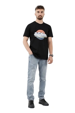 تیشرت آستین کوتاه رنگ مشکی طرح sunshine پاتن جامه. خرید از فروشگاه آنلاین پاتن جامه. 