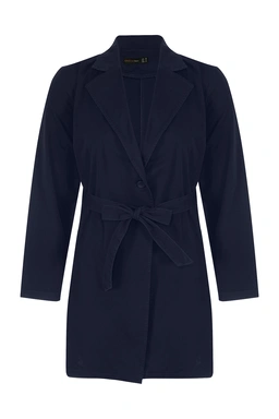 مانتو زنانه خنک دارای کمربند رنگ سرمه ای خرید آنلاین از پاتن جامه ارسال رایگان. 