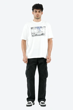 تیشرت آستین کوتاه مردانه یقه گرد رنگ سفید چاپدار از برند پاتن جامه خرید آسان با ارسال رایگان.