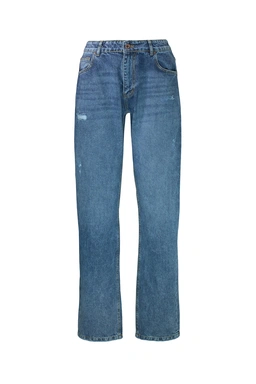 شلوار جین بگ مردانه از برند پاتن جامه ، شلوار جین زاپدار استایل بگ فاق متوسط دمپا گشاد.