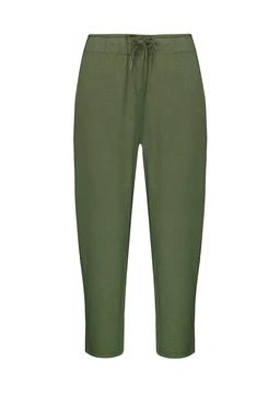 خرید شلوار لینن زنانه کمر کشدار دمپا ساده. شلوار زنانه رنگ سبز لجنی ارسال رایگان. 