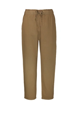 خرید شلوار لینن زنانه کمر کشدار دمپا ساده. شلوار زنانه رنگ شکلاتی ارسال رایگان. 