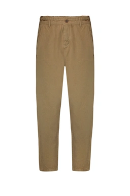 خرید شلوار کتان مام استایل زنانه بدون کش ، شلوار مام استایل رنگ شکلاتی از برند پاتن جامه. 