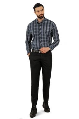 پیراهن طرح چهارخانه بدون جیب پشمی مردانه ، از برند پاتن جامه. 