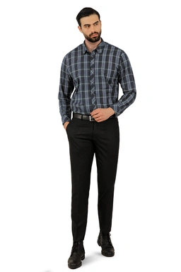 پیراهن طرح چهارخانه بدون جیب پشمی مردانه ، از برند پاتن جامه. 