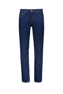 خرید آنلاین شلوار جین راسته مردانه با ارسال رایگان ، شلوار جین آبی تیره فاق متوسط مدل 718 پاتن. 