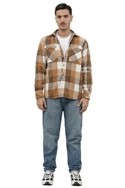 پیراهن آستین بلند پشمی مردانه طرح چهارخانه، مدل رگولار ارسال رایگان و سریع.