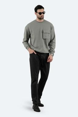 تیشرت ژاکارد آستین بلند مردانه ، تی شرت یقه گرد آستین دار پاییزه زمستان گرم.