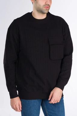 تیشرت ژاکارد آستین بلند مردانه ، تی شرت یقه گرد آستین دار پاییزه زمستان گرم.