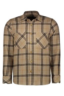 پیراهن آستین بلند پشمی مردانه طرح چهارخانه نسکافه ای ، مدل رگولار ارسال رایگان و سریع.