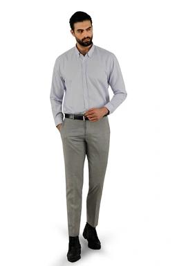 پیراهن آستین بلند راه راه مردانه ، رنگ سفید راه راه آبی روشن ، خرید آنلاین و ارسال رایگان.