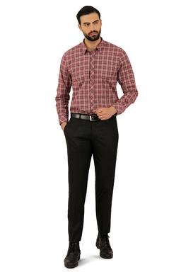 پیراهن طرح چهارخانه بدون جیب پشمی مردانه ، از برند پاتن جامه. 