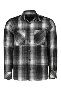 پیراهن آستین بلند پشمی مردانه طرح چهارخانه ، مدل رگولار ارسال رایگان و سریع.