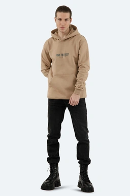 هودی جلو بسته کلاه دار رنگ کرم ، دارای چاپ روی قسمت جلو و پشت خرید آنلاین با ارسال رایگان. 