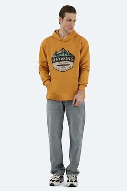 هودی جلو بسته کلاه دار رنگ خردلی ، دارای چاپ روی قسمت جلو خرید آنلاین با ارسال رایگان. 