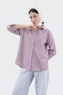 شومیز زنانه یقه برگردان ، شومیز با آستین سه ربع خنک مناسب فصول گرم و نیمه گرم. 