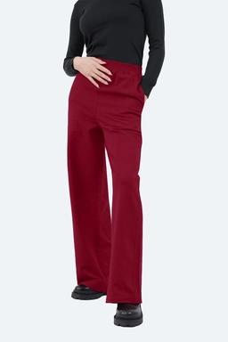 شلوار بگ زنانه تریکو رنگ زرشکی ، شلوار مدل بگی از پارچه تریکو ارسال رایگان به سراسر کشور. 