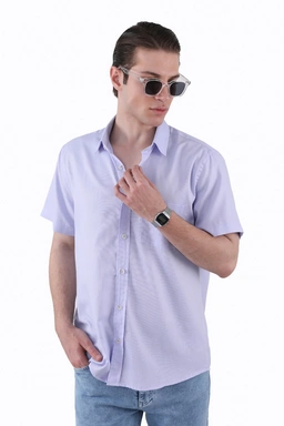 پیراهن آستین کوتاه مردانه رگولار ، بافت آکسفورد، مناسب استفاده روزمره و مهمانی اداری.