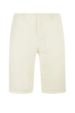 خرید شلوارک کتان مردانه رنگ شیری ، شلوارک دارای دو جیب جانبی قد تا بالای زانو ارسال سریع و رایگان. 