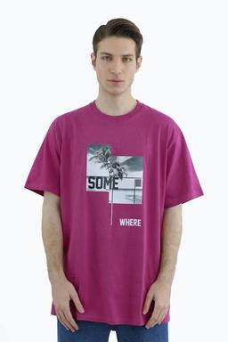 خرید تی شرت آستین کوتاه مردانه چاپدار، رنگ سرخابی  ، تیشرت بدون درز خرید و ارسال رایگان. 